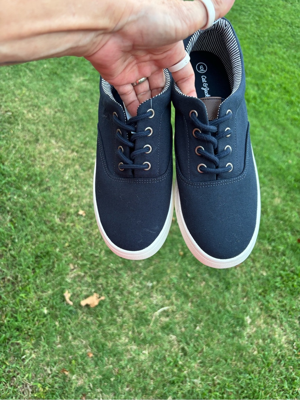 Cat & Jack Navy Canvas Low-Top Sneakers with White Sole